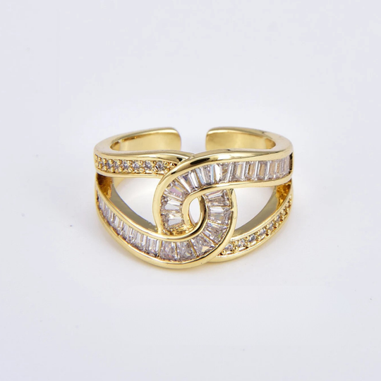 ルイーザ - エレガントで調節可能なリボンの指輪