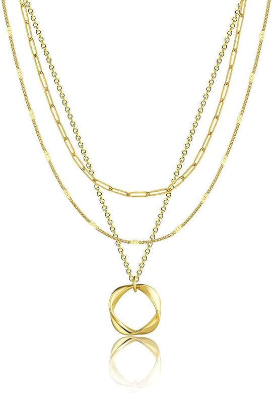 ニナ - ビンテージゴールドプレーテッドネックレスとペンダント