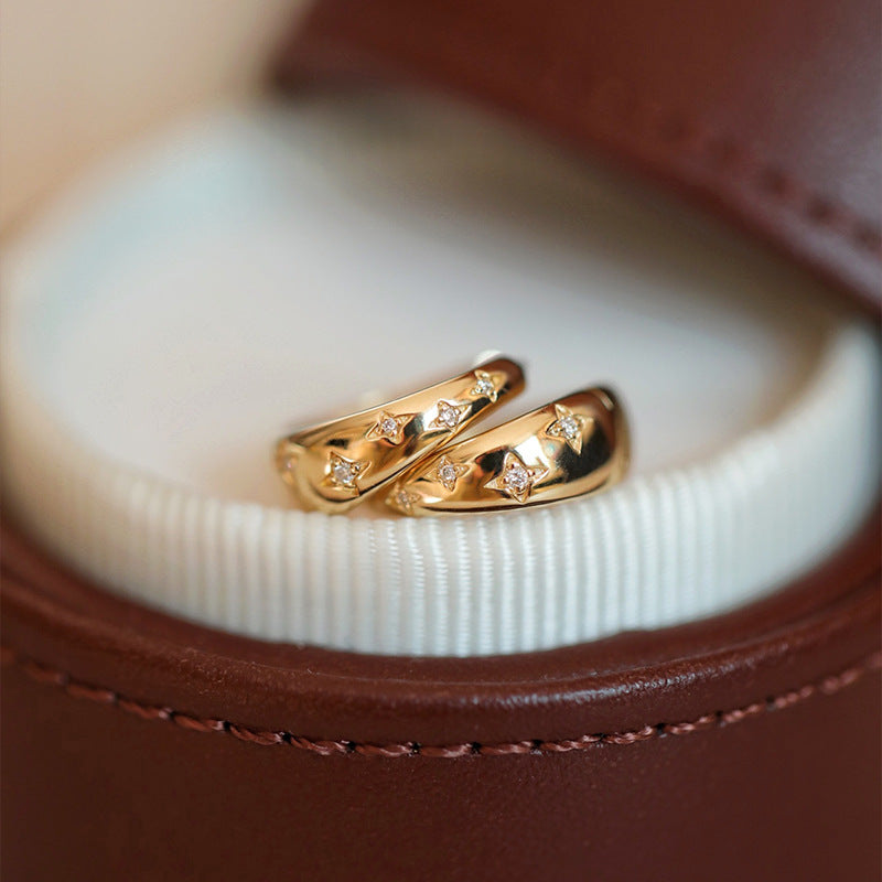 高級銀と金仕上げのイヤリング